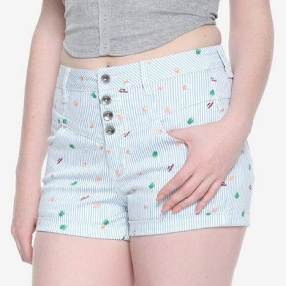 NWT Her Universe Studio Ghibli Ponyo Striped High-Waist Shorts Size 5 - Picture 1 of 7